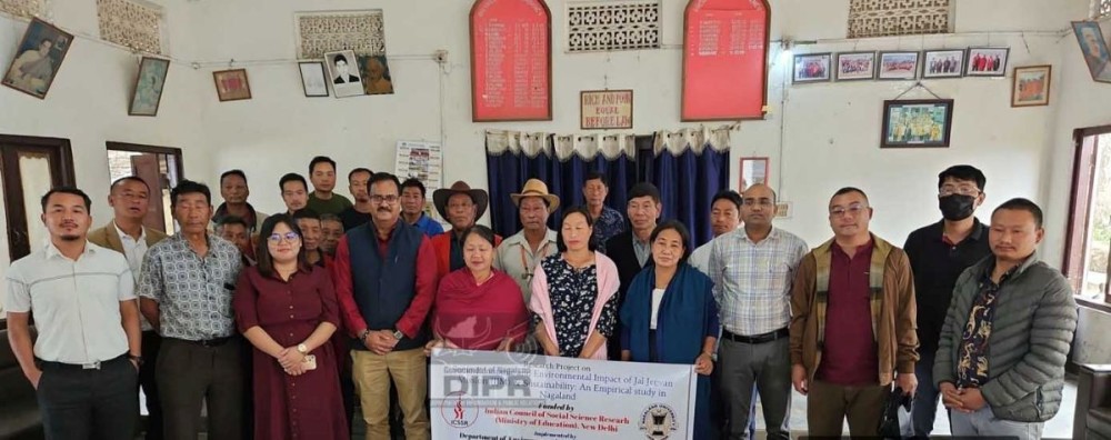 PHED Official, Tuensang along with the Research Scholars and WATSAN Members during awareness programme on Jal Jeevan Mission held at Tuensang Village Panchayat Hall on April 4. (DIPR Photo)